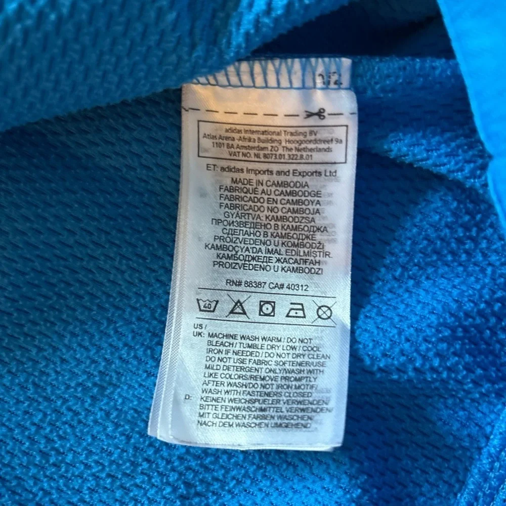 Adidas Climawarm blue pullover hoodie size M